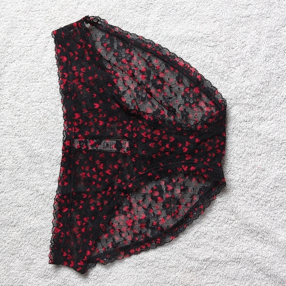 Lacie Bikini Panty - Black Whimsy Hearts - Victoria's Secret - NWT
